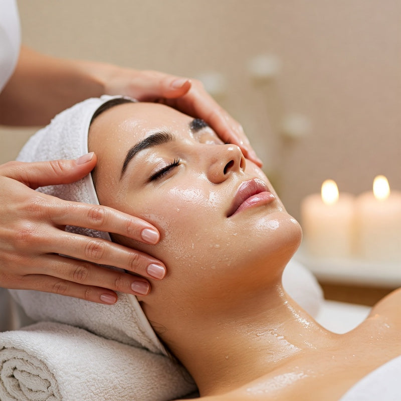 Custom facial treatment for glowing skin at Transformation Medispa in Houston.