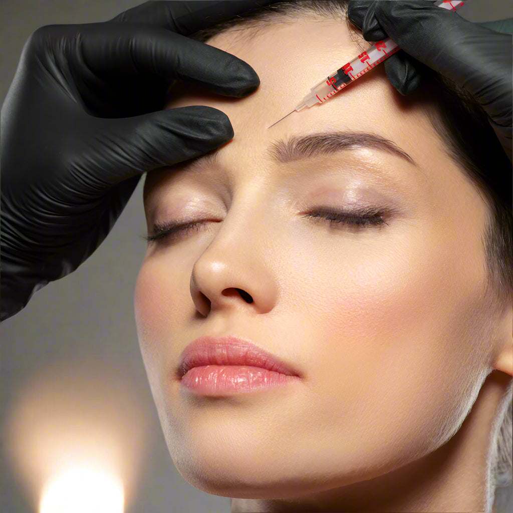 Neurotoxin treatment smoothing forehead wrinkles at Transformation Medispa in Houston.
